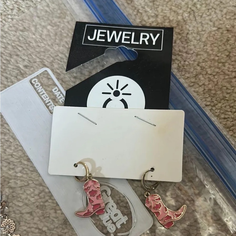 Pink Cowboy Boot Earrings